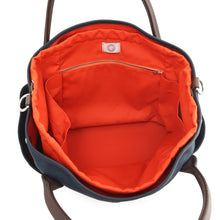 Load image into Gallery viewer, HERMES Bloom Sac de Pansage Navy/Feu Toile Chevrons Canvas