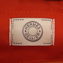 Load image into Gallery viewer, HERMES Bloom Sac de Pansage Navy/Feu Toile Chevrons Canvas