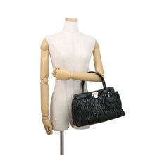 将图像加载到图库查看器中,MIUMIU Matelassé 2-Way Handbag Black5BA202 Leather