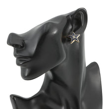 Load image into Gallery viewer, CHANEL CC Logo Star Earrings BlueABH462 Gold Plated