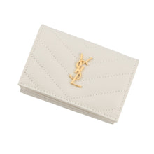 将图像加载到图库查看器中,SAINT LAURENT PARIS Origami Tiny Wallet Off-white668274 Leather