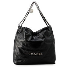 Load image into Gallery viewer, CHANEL CHANEL22 Handbag BlackAS3261 Shiny Calf Leather Size Small