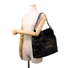Load image into Gallery viewer, CHANEL CHANEL22 Handbag BlackAS3261 Shiny Calf Leather Size Small
