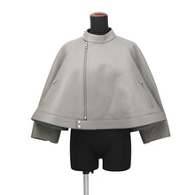 将图像加载到图库查看器中,LOEWE Trapeze Leather Jacket Size 36 GrayS540Y34L35 Leather