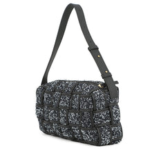 将图像加载到图库查看器中,Bottega Veneta Maxi INTRECCIATO Brique Cassette Handbag IndigoBlack/White Tweed Leather