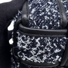将图像加载到图库查看器中,Bottega Veneta Maxi INTRECCIATO Brique Cassette Handbag IndigoBlack/White Tweed Leather