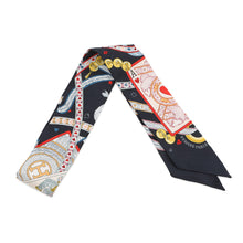 将图像加载到图库查看器中,HERMES Twilly Bijoux・Pique Queen of Hearts Dame de Coeur Black/Rouge/Orange Silk100% Bijoux