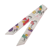 Load image into Gallery viewer, HERMES Twilly Garde Robe Pop Blanc/Multicolor Silk100%