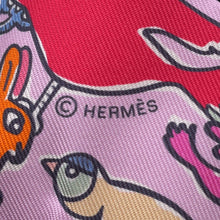 将图像加载到图库查看器中,HERMES Twilly A Thousand and One Rabbits Mille et Un Lapins Parme/Rose Vif/Camel Silk100%