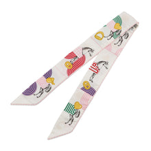 Load image into Gallery viewer, HERMES Twilly Garde Robe Pop Blanc/Multicolor Silk100%