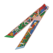Load image into Gallery viewer, HERMES Twilly HERMES Factory Suite Rose Pale/Blue/Multicolor Silk100%