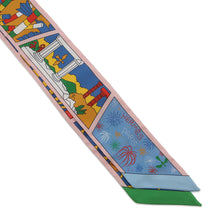 Load image into Gallery viewer, HERMES Twilly HERMES Factory Suite Rose Pale/Blue/Multicolor Silk100%