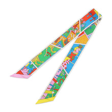 Load image into Gallery viewer, HERMES Twilly HERMES Factory Suite Jaune Viff/Rose Malabar/Vert Silk100%