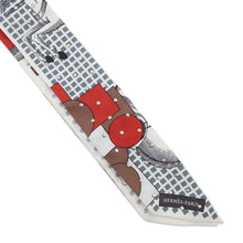 Load image into Gallery viewer, HERMES Twilly Crouthe Cavalier En Formes Blanc/Gris/Brown Silk100%