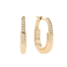 Load image into Gallery viewer, TIFFANY&Co. Padlock Half-Diamond Earrings Size Small74366031 18K Yellow Gold