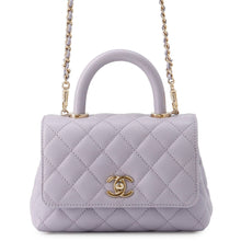 将图像加载到图库查看器中,CHANEL Coco handle Light PurpleAS2215 Caviar Leather Size XXS