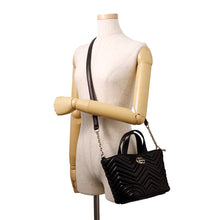 Load image into Gallery viewer, GUCCI GG Marmont Tote Bag Black?847386 Lambskin Size Small