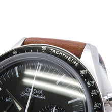 将图像加载到图库查看器中,OMEGA Speedmaster Moonwatch FirstOMEGA InSpace W39.7mm Stainless Steel Leather Black Dial311.32.40.30.01.001