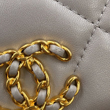 Load image into Gallery viewer, CHANEL CHANEL 19 Flap Compact Chain Shoulder Wallet GrayAP1787 Lambskin