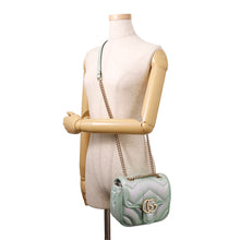 Load image into Gallery viewer, GUCCI GG Marmont ChainShoulder Bag Green739682 Leather Size Mini