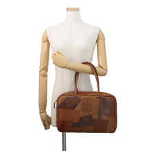 将图像加载到图库查看器中,MIUMIU Patchwork Bow Bag CognacBrown5BB117_2CRI_F0046_V_MLN Leather Size Large