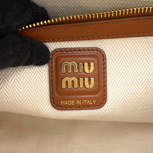 将图像加载到图库查看器中,MIUMIU Patchwork Bow Bag CognacBrown5BB117_2CRI_F0046_V_MLN Leather Size Large
