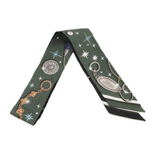 Load image into Gallery viewer, HERMES Twilly C'EST LA FETE Khaki・Fonse /White/Black062743S Silk100%