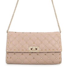将图像加载到图库查看器中,Valentino Garavani Rock Studded Spike Chain 2WAY Shoulder Bag Beige7W2B0137NAP Leather