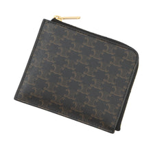 Load image into Gallery viewer, CELINE Zippered purse with card holder Brown10D882CCP PVC/Leather
