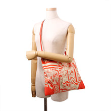Load image into Gallery viewer, HERMES Silky City Fauve Le Righe Rainbow Orange Field Silk Swift Leather Size PM