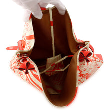 Load image into Gallery viewer, HERMES Silky City Fauve Le Righe Rainbow Orange Field Silk Swift Leather Size PM