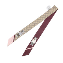 Load image into Gallery viewer, GUCCI Higuchi Yuko Scarf Bordeaux/Beige848291 Silk100%