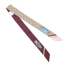 Load image into Gallery viewer, GUCCI Higuchi Yuko Scarf Bordeaux/Beige848291 Silk100%