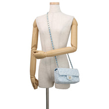 将图像加载到图库查看器中,CHANEL Mini Matelasse Flap Chain Shoulder Bag Blue/White/SilverA69900 B23529 U6845 Tweed Size 20