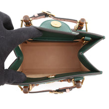 将图像加载到图库查看器中,GUCCI Diana Bamboo 2-way Handbag Green702732 U3ZDT 3670 Leather Size Mini