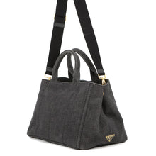 将图像加载到图库查看器中,PRADA Canapa 2WAY Tote Bag Black1BG642_AJ6_F0002_V_OOO Denim Size Medium