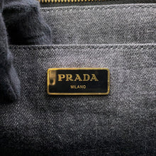 将图像加载到图库查看器中,PRADA Canapa 2WAY Tote Bag Black1BG642_AJ6_F0002_V_OOO Denim Size Medium