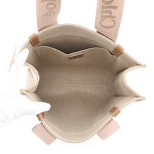 Load image into Gallery viewer, Chloe Woody tote Brassie BeigeCHC23AS383L1726Y Canvas Calf Leather Size Medium