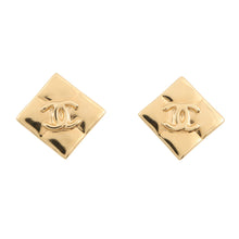 Load image into Gallery viewer, CHANEL Matelasse CC Logo Square Earrings GoldABE656-B18535-NAAKS Gold Plated
