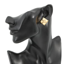 Load image into Gallery viewer, CHANEL Matelasse CC Logo Square Earrings GoldABE656-B18535-NAAKS Gold Plated