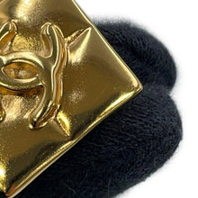 Load image into Gallery viewer, CHANEL Matelasse CC Logo Square Earrings GoldABE656-B18535-NAAKS Gold Plated