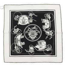 将图像加载到图库查看器中,HERMES Gavroche Ex-Libris White/Black/Khaki Cashmere70% Silk30%
