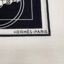 将图像加载到图库查看器中,HERMES Gavroche Ex-Libris White/Black/Khaki Cashmere70% Silk30%