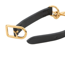 Load image into Gallery viewer, HERMES Mall Horsebit Bracelet Size T2 Black Gold Plated Swift Leather