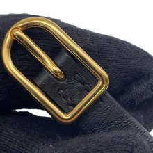 Load image into Gallery viewer, HERMES Mall Horsebit Bracelet Size T2 Black Gold Plated Swift Leather