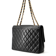 Load image into Gallery viewer, CHANEL Jumbo Matelasse Large CC Logo Chain Shoulder Black Leather
