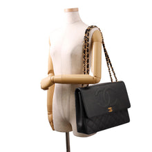 Load image into Gallery viewer, CHANEL Jumbo Matelasse Large CC Logo Chain Shoulder Black Leather
