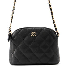 将图像加载到图库查看器中,CHANEL Matelasse Mini Chain Pouch BlackAP4000 Caviar Leather