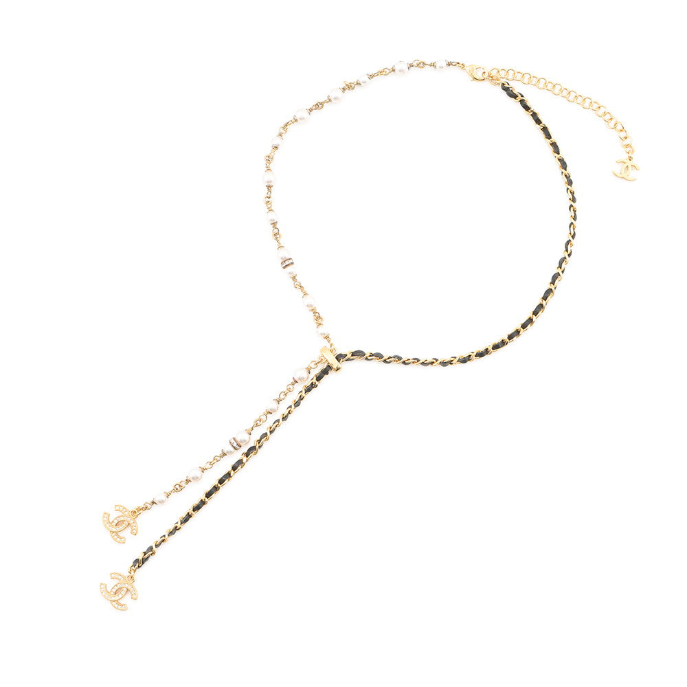 CHANEL CC Logo NecklaceABE732-B18632-NAAOL Gold Plated Rhinestone