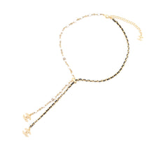 将图像加载到图库查看器中,CHANEL CC Logo NecklaceABE732-B18632-NAAOL Gold Plated Rhinestone Faux Pearl Calf Leather